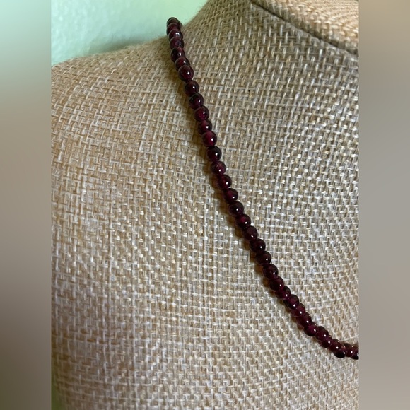Elegant Natural Garnet Necklace & 925 Sterling Garnet Ring - Picture 10 of 11